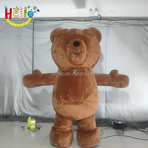 Terno Inflável De Pelúcia Animal Super Bonito Cartoon Urso Marrom Boneca Inflável Traje De Urso Inflável