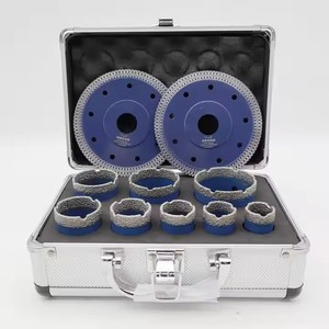 Chân không brazed khoan lõi Bit + 2 lưỡi cưa kim cương lỗ Saw Cutter kit kim cương khoan Bit Set - Product Image 1