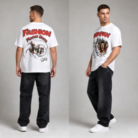 T-shirt Homme T19 MINFAN Coupe Ample 100% Coton Manches Courtes, Imprimé Rétro Streetwear Illustration Flamme Tournoyante Tornade