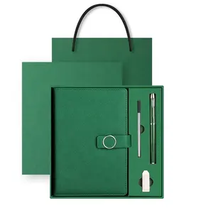 Nieuwe Collectie Maat Grootte Pu Lederen Hardcover Zakelijke Promotie Zuivel Notebook Gift Set