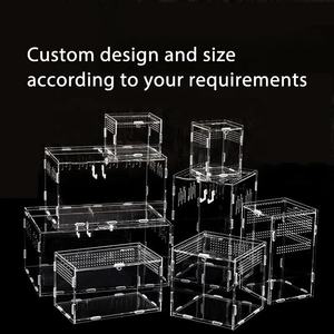 Sürüngenler ve böcekler için özel Logo şeffaf şeffaf akrilik evcil hayvan kafesi Terrarium Tarantula akrep Isopod Mantis - Product Image 6