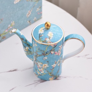 Wholesale Apricot Blossom Coffee Pot with <b>Infuser</b> Blue Cherry Blossom Design for Afternoon <b>Tea</b> - Product Image 2