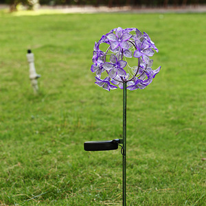 Solar Garden <b>Light</b> Iron Art Hydrangea Flower <b>Led</b> Solar Powered Outdoor Yard Decor Water Resistant Free Standing - Product Image 4
