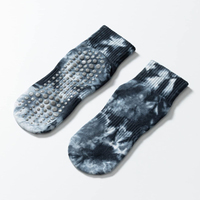 Chaussettes en tricot personnalisées avec logo tie-dye pour femmes, taille 35-40, antidérapantes, avec plusieurs positions de logo