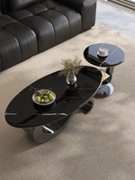 Ensemble de table basse en métal extensible et convertible Microlite, style italien, luxe léger, moderne, haut de gamme, pour petit salon familial