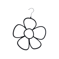 Cintres en velours noir d'approvisionnement d'usine forme de fleur peu encombrante 5 trous ronds ceinture de cravate écharpe cintres