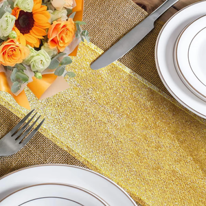 Camino de Mesa Navideño de Yute con Lentejuelas, Estilo Rústico Vintage, 11.8 Pulgadas, Mantel de Yute para Decoración del Hogar, Venta al por Mayor de Fábrica - Product Image 4