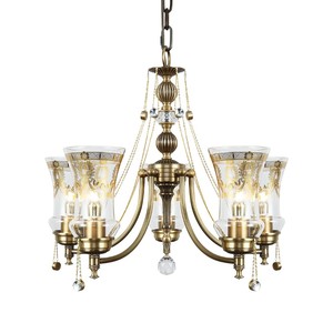 Lámpara de Araña de 5 Bombillas, de Cobre y Cristal, de Calidad Superior, Estilo Vintage de Lujo, Iluminación Interior para Villa, Sala de Estar, Hotel, Lámparas Colgantes Modernas - Product Image 1