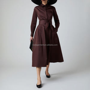 Nouvelle robe d'été à la mode robe élégante pour femme robe en nylon coton formelle à manches longues robe maxi chemise pour dames - Product Image 2