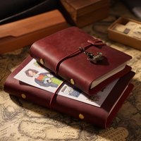 Cuaderno de Cuero Genuino Cosido a Mano Shuangluo A7 NAG19 14x10.5cm 96 Hojas Sin Impresión, Regalo Nostálgico de Viaje