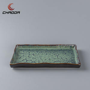 Assiettes rectangulaires en céramique de style japonais Assiettes de cuisine à longue bande <span class=keywords><strong>Sushi</strong></span> Sashimi pour restaurants spécialisés - Product Image 2