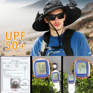 Sombrero de Senderismo con Panel Solar, Control Manual, Diseño de Paraguas Recto, UPF 50+, Ala Ancha, Velocidad del Viento Ajustable - Product Image 5