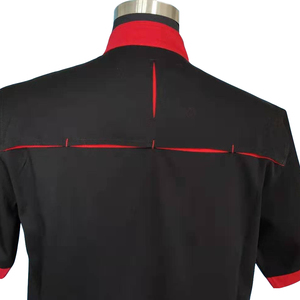 Chaquetas de Chef Unisex Abrigo de camarero de algodón y poliéster de verano con mangas cortas en la espalda y uniformes de <span class=keywords><strong>restaurante</strong></span> de malla para axilas - Product Image 3