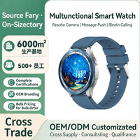 Montre connectée pour femme avec bracelet en silicone bleu, écran TFT, appels, surveillance de la pression artérielle, suivi du sommeil, technologie magnétique TechWear