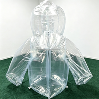 Combinaison gonflable amusante en PVC transparent de haute qualité, personnalisable, en promotion 2026