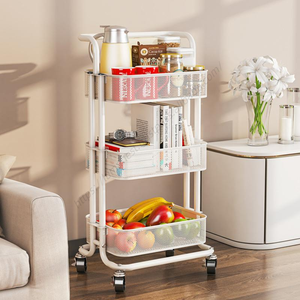 Carrito de Almacenamiento Móvil de Metal de 3 Niveles para Cocina, con Cajones, Venta al Por Mayor - Product Image 1