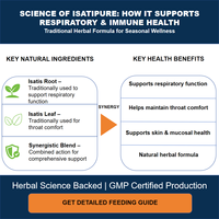 Extrait de feuilles de racine d'isatis IsatiPure pour poulets |   Extrait d'herbes de qualité alimentaire |   Soutien immunitaire respiratoire naturel |