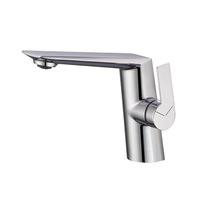 Robinet de lavabo moderne monocommande chromé avec cartouche céramique pour hôtels et écoles (vente en gros)