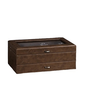 男性用時計ボックスクォーツ時計収納ケースレザーカスタムサングラス - Product Image 3