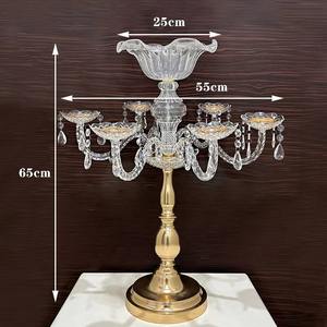 เชิงเทียนสีทองสไตล์ยุโรปแบบทันสมัยทำจากอะคริลิคประดับโต๊ะทำจากคริสตัลสำหรับงานแต่งงานงานเลี้ยงโรงแรมดีไซน์โรแมนติกคุณภาพสูง - Product Image 4