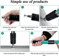 Pistola Clavadora de Concreto de Acero Inoxidable de Grado Industrial con 5 Velocidades Ajustables, Kit de Pistola Clavadora Manual para Trabajos de Bricolaje en Madera