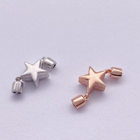 Étoile Double Tête Fermoir Connecteur 925 Sterling Silver Bracelet Perle Fermoirs Mode Collier Perle Boucle Populaire Rose Plaqué