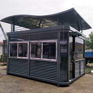 บูธรักษาความปลอดภัยสแตนเลสเกรด 304 บ้านพักยามเคลื่อนที่กลางแจ้งพร้อมหลังคาและหน้าต่าง - Product Image 3