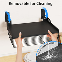 Étagère d'angle murale pour four de cuisine, support de rangement pour micro-ondes, étagère d'angle pour four à pizza avec tiroir