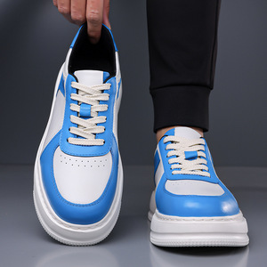 Chunky <b>Shoes</b> Platform Lace-up Round Toe Pu Upper Rubber Outsole EVA Midsole <b>Height</b> <b>Increasing</b> Summer Casual Sneakers - Product Image 3