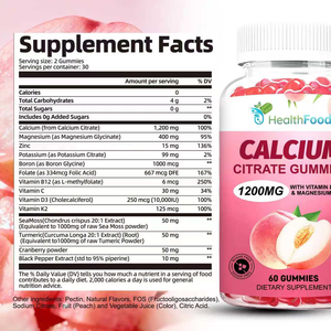 Fast Absorption Calcium Citrate Gummies Supports Teeth Health and Maintain Overall Wellness with Potassium Dietary <b>Supplement</b> - Product Image 2
