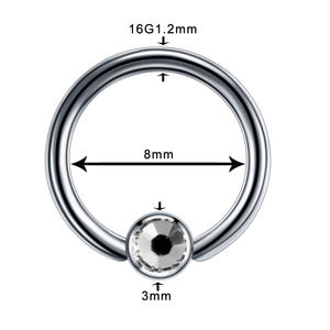 Impianto di Grado 23 di Titanio <span class=keywords><strong>Captive</strong></span> Bead Rings Colorato con il Piatto DELLA CZ DELLA Sfera Naso Setto Piercing Cartilagine Orecchini Dei Monili - Product Image 2