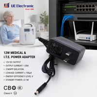 Adaptateur d'alimentation SMPS haute stabilité 10W 12W 12V 24V 0.9A 0.17A 1A pour atomiseur domestique et alimentation médicale