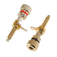 Or Plaqué Plug Dans/Spirale Sertissage 4mm Président Banana Plugs Connecteurs pour Haut-Parleur Fil Home Cinéma