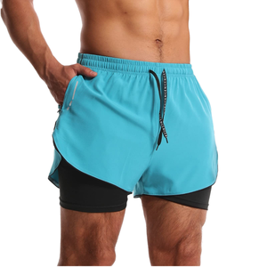 Shorts de sport mi-longs pour hommes, respirants, compressifs, athlétiques, anti-plis, séchage rapide, légers, grandes tailles - Product Image 2