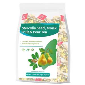 Té Herbal de Semilla de Sterculia y Fruta del Monje 150g Bolsas Piramidales Apoya la Comodidad de la Garganta y el Bienestar Respiratorio Marca WANFU Grado Superior - Product Image 1