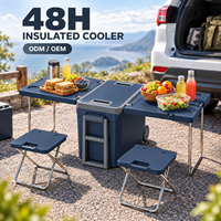 Glacière à roulettes isolée pour l'extérieur avec poignée de traction pour le camping, la pêche, les pique-niques et les voyages routiers – Personnalisation de marque, OEM