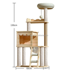 Sỉ đồ chơi thú cưng bằng nhung, đồ chơi thú cưng cao cấp, nhà cây leo cho mèo lớn, trụ cào móng, cây leo gỗ cho mèo - Product Image 5