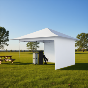 เต็นท์พับได้ D0100XUZT2Y ขนาด 8x8 ฟุต สีขาว ผนังด้านเดียว ผ้า Oxford 210D โครงเหล็กเคลือบสีฝุ่น สำหรับใช้งานกลางแจ้งในฤดูร้อน - Product Image 2