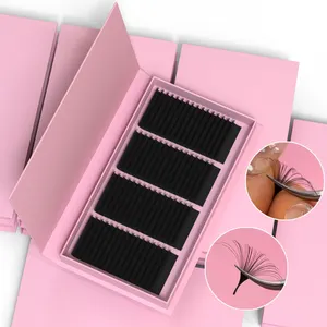 Chasmere Deep Dark Fluffy Matte Black Easy Fanning 0.02 0.03mm Volume Lash Extension Mix Tray Custom Packaging Eyelash Extension