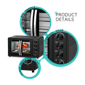 <span class=keywords><strong>Horno</strong></span> <span class=keywords><strong>Tostador</strong></span> Eléctrico Multifunción de 220V con Puerta Francesa, 1600W, Calentamiento por Convección, Capacidad de 35L, para el Hogar y el Automóvil, para Hornear - Product Image 2