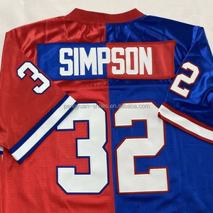 พร้อมส่ง O.J. เสื้อเจอร์ซีย์ฟุตบอลเย็บปักสีขาวสไตล์อเมริกัน - Product Image 6