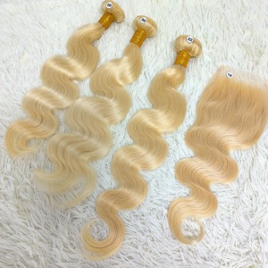 Letsfly Blonde Color 613# Raw Virgin Hair Bundles 100gram 10A 100% Human Hair Straight/<b>Body</b> <b>Wave</b>/Deep <b>Wave</b> Brazilian Wholesale - Product Image 5