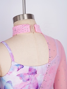 Maillot de gimnasia para niños con estampado, de una manga, con pedrería, malla y chaleco, cremallera trasera elástica, para entrenamiento y competición, personalizado - Product Image 4