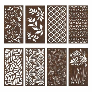 Panneaux décoratifs extérieurs modernes découpés au laser sur mesure, écrans d'intimité en métal, cloisons de jardin en acier Corten, écrans de patio - Product Image 6