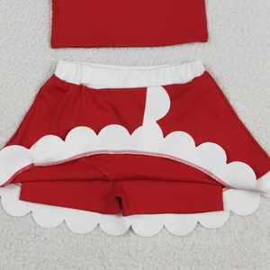 Toddler Girls Two Piece Active Set <b>Blue</b> Crop Top With <b>Skort</b> Sport Outfit Sleeveless Tank Top High Waist A-Line Shorts - Product Image 2