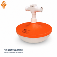 Ampoule LED pour volailles 9W, Plug and Play, 48V DC, étanche IP67, dimmable 0-100%, pour fermes de poulets de chair et de poules pondeuses