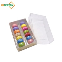 14 paquets de boîtes d'emballage transparentes en PET pour macarons, boîtes cadeaux transparentes en PET pour biscuits, baklavas et friandises