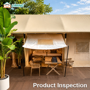 Tente de glamping multifonctionnelle d'extérieur, abri de villégiature imperméable, tente de restauration et de réception pour <span class=keywords><strong>camping</strong></span> et village touristique - Product Image 5