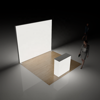 Boîte à lumière SEG portable argentée de 120 mm pour stand d'exposition, impression personnalisée sans outil, installation facile