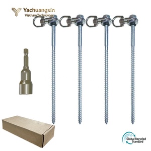 Stainless Steel Tent Pegs 13 In Screw Type Outdoor <b>Camping</b> All Seasons Use With Cardboard <b>Box</b> And Wrench - Product Image 4